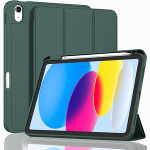 Darrahopens Electronics > Computer Accessories iPad 10th Case 10.9 Inch 2022 with Pencil Holder, Smart iPad Case with Soft TPU Auto Wake Sleep Dark Green