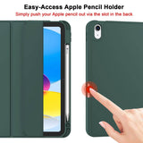 Darrahopens Electronics > Computer Accessories iPad 10th Case 10.9 Inch 2022 with Pencil Holder, Smart iPad Case with Soft TPU Auto Wake Sleep Dark Green