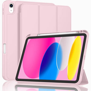 Darrahopens Electronics > Computer Accessories iPad 10th Case 10.9 Inch 2022 with Pencil Holder, Smart iPad Case with Soft TPU Auto Wake Sleep Pink