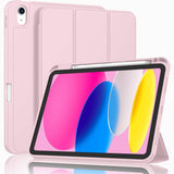 Darrahopens Electronics > Computer Accessories iPad 10th Case 10.9 Inch 2022 with Pencil Holder, Smart iPad Case with Soft TPU Auto Wake Sleep Pink