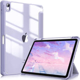 Darrahopens Electronics > Computer Accessories iPad 10th Case 10.9 Inch 2022 with Pencil Holder, Smart iPad Clear Case with Soft TPU Auto Wake Sleep Lavender