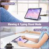 Darrahopens Electronics > Computer Accessories iPad 10th Case 10.9 Inch 2022 with Pencil Holder, Smart iPad Clear Case with Soft TPU Auto Wake Sleep Lavender