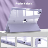 Darrahopens Electronics > Computer Accessories iPad 10th Case 10.9 Inch 2022 with Pencil Holder, Smart iPad Clear Case with Soft TPU Auto Wake Sleep Lavender