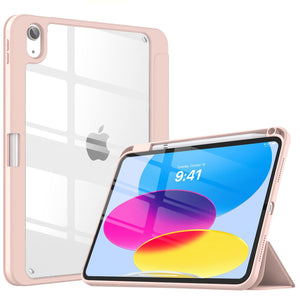 Darrahopens Electronics > Computer Accessories iPad 10th Case 10.9 Inch 2022 with Pencil Holder, Smart iPad Clear Case with Soft TPU Auto Wake Sleep Pink