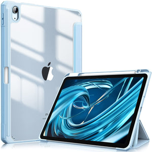 Darrahopens Electronics > Computer Accessories iPad 10th Case 10.9 Inch 2022 with Pencil Holder, Smart iPad Clear Case with Soft TPU Auto Wake Sleep Sky Blue