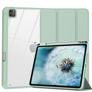 Darrahopens Electronics > Computer Accessories iPad Pro 11 Inch 2020-2022 Soft Tpu Smart Premium Case Auto Sleep Wake Stand Clear Cover Pencil holder Green
