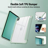 Darrahopens Electronics > Computer Accessories iPad Pro 11 Inch 2020-2022 Soft Tpu Smart Premium Case Auto Sleep Wake Stand Clear Cover Pencil holder Green