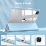 Darrahopens Electronics > Computer Accessories iPad Pro 11 Inch 2020-2022 Soft Tpu Smart Premium Case Auto Sleep Wake Stand Clear Cover Pencil holder ice blue