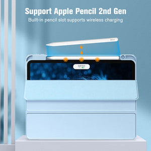 Darrahopens Electronics > Computer Accessories iPad Pro 11 Inch 2020-2022 Soft Tpu Smart Premium Case Auto Sleep Wake Stand Clear Cover Pencil holder ice blue