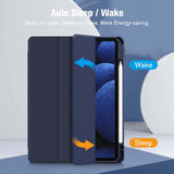 Darrahopens Electronics > Computer Accessories iPad Pro 11 Inch 2020-2022 Soft Tpu Smart Premium Case Auto Sleep Wake Stand Clear Cover Pencil holder navy blue