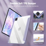 Darrahopens Electronics > Computer Accessories iPad Pro 11 Inch 2020-2022 Soft Tpu Smart Premium Case Auto Sleep Wake Stand Clear Cover Pencil holder Purple