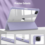 Darrahopens Electronics > Computer Accessories iPad Pro 11 Inch 2020-2022 Soft Tpu Smart Premium Case Auto Sleep Wake Stand Clear Cover Pencil holder Purple