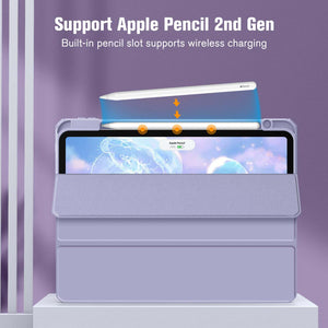 Darrahopens Electronics > Computer Accessories iPad Pro 11 Inch 2020-2022 Soft Tpu Smart Premium Case Auto Sleep Wake Stand Clear Cover Pencil holder Purple