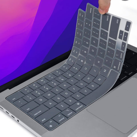 Darrahopens Electronics > Computer Accessories Keyboard Cover Skin For MacBook Air Pro 13 13.6 14 15.3 16 A2442 A2779 A2485 A2780 A2681 A2941 M1 M2 2021 to 2023 Grey