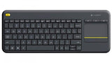 Darrahopens Electronics > Computer Accessories Logitech Wireless Keyboard K400 Plus, Black, USB Receiver, Inbuilt Touch Pad Powered by 2xAA, included