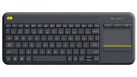 Darrahopens Electronics > Computer Accessories Logitech Wireless Keyboard K400 Plus, Black, USB Receiver, Inbuilt Touch Pad Powered by 2xAA, included