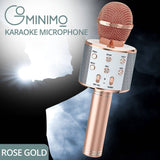 Darrahopens Electronics GOMINIMO 4 in 1 Wireless Bluetooth Karaoke Microphone with Record Rose Gold