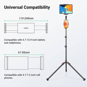 Darrahopens Electronics > Mobile Accessories UGREEN 15647 2-in-1 Tablet (Max 12.9 inch) + Phone (Max 7.2 inch) Tripod Stand