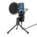 Darrahopens Electronics Simplecom UM650 USB Cardioid Condenser Microphone Gaming RGB Lights with Tripod & Pop Filter