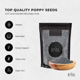 Darrahopens Food & Beverage 100g Poppy Seeds Pouch Blue Unwashed 100% Australian Food Baking Cooking Mineral