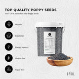 Darrahopens Food & Beverage 800g Poppy Seeds Bucket Blue Unwashed 100% Australian Food Cook Baking Mineral