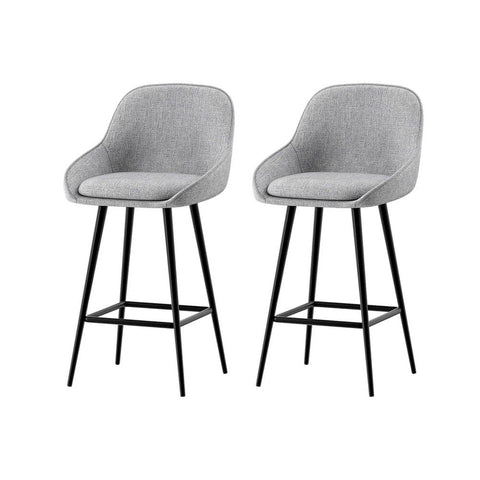 Darrahopens Furniture > Bar Stools & Chairs Artiss 2x Bar Stools Upholstered Stool Counter Seat Kitchen Dining Chairs