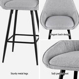 Darrahopens Furniture > Bar Stools & Chairs Artiss 2x Bar Stools Upholstered Stool Counter Seat Kitchen Dining Chairs