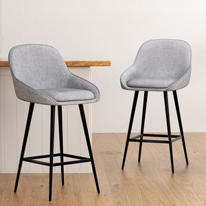 Darrahopens Furniture > Bar Stools & Chairs Artiss 2x Bar Stools Upholstered Stool Counter Seat Kitchen Dining Chairs
