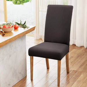 Darrahopens Furniture > Bar Stools & Chairs Artiss Dining Chair Covers 6x Slipcovers Spandex Stretch Banquet Party Dark Grey