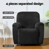 Darrahopens Furniture > Bar Stools & Chairs Artiss Recliner Chair Covers 1 Seater Velvet Black