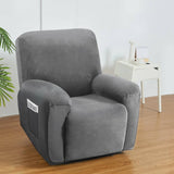 Darrahopens Furniture > Bar Stools & Chairs Artiss Recliner Chair Covers 1 Seater Velvet Grey