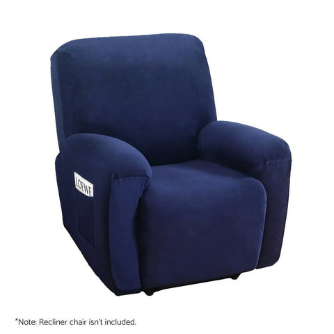 Darrahopens Furniture > Bar Stools & Chairs Artiss Recliner Chair Covers 1 Seater Velvet Navy