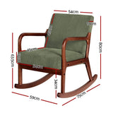 Darrahopens Furniture > Bar Stools & Chairs Artiss Rocking Armchair Nursery Chair Corduroy Green