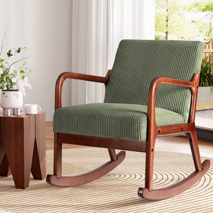 Darrahopens Furniture > Bar Stools & Chairs Artiss Rocking Armchair Nursery Chair Corduroy Green