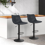 darrahopens Furniture > Bar Stools & Chairs Artiss Set of 2 Bar Stools Gas Lift- Black