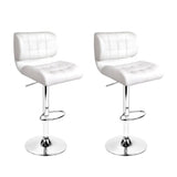 darrahopens Furniture > Bar Stools & Chairs Artiss Set of 2 PU Leather Gas Lift Bar Stools - White and Chrome