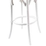 Darrahopens Furniture > Bar Stools & Chairs Aster 3pc Round Bar Stools Dining Stool Chair Solid Birch Wood Rattan Seat White