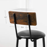 Darrahopens Furniture > Bar Stools & Chairs VASAGLE Set of 2 Bar Stools with Footrest PU Cover Vintage Brown Black