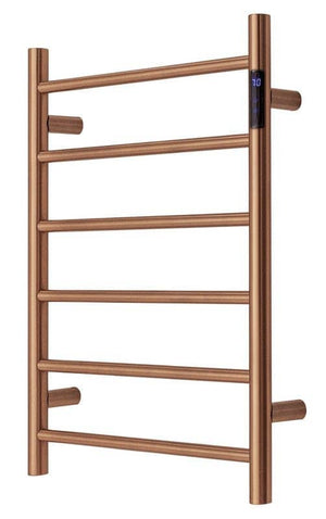 Darrahopens Furniture > Bathroom 2023 Brushed Rose Gold Copper stainless steel Heated Towel Rail rack Round AU 650*450mm Timer