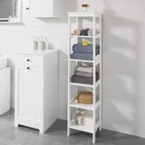 Darrahopens Furniture > Bathroom 5 Tier Bathroom Shelf Cabinet, White