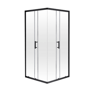 Darrahopens Furniture > Bathroom Adjustable 900x900mm Sliding Door Glass Shower Screen in Black with Zinc Alloy Handle