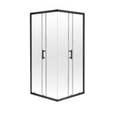 Darrahopens Furniture > Bathroom Adjustable 900x900mm Sliding Door Glass Shower Screen in Black with Zinc Alloy Handle