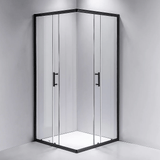 Darrahopens Furniture > Bathroom Adjustable 900x900mm Sliding Door Glass Shower Screen in Black with Zinc Alloy Handle