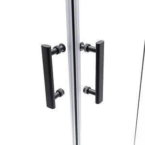 Darrahopens Furniture > Bathroom Adjustable 900x900mm Sliding Door Glass Shower Screen in Black with Zinc Alloy Handle