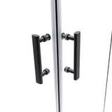 Darrahopens Furniture > Bathroom Adjustable 900x900mm Sliding Door Glass Shower Screen in Black with Zinc Alloy Handle