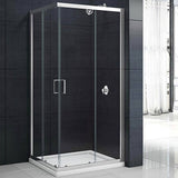 Darrahopens Furniture > Bathroom Adjustable 900x900mm Sliding Door Glass Shower Screen in Chrome with Zinc Alloy Handle