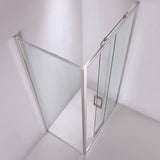 Darrahopens Furniture > Bathroom Adjustable Corner Sliding Chrome Shower Screen: 120-130cm (Front) x 77-80cm (Side)