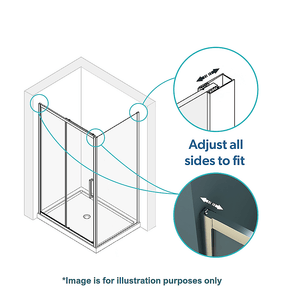 Darrahopens Furniture > Bathroom Adjustable Corner Sliding Chrome Shower Screen: 120-130cm (Front) x 77-80cm (Side)