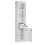 Darrahopens Furniture > Bathroom Artiss Bathroom Cabinet Storage 161cm White Rattan Tallboy Toilet Cupboard