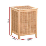 Darrahopens Furniture > Bathroom Artiss Laundry Hamper Bathroom Storage Cabinet Wooden Organiser Bag Clothes